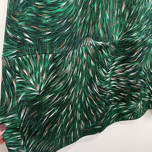 Diane von Furstenberg Vintage 0 Dress 100% Silk 3/4 Sleeve Dress Green Peacock - Picture 3 of 8